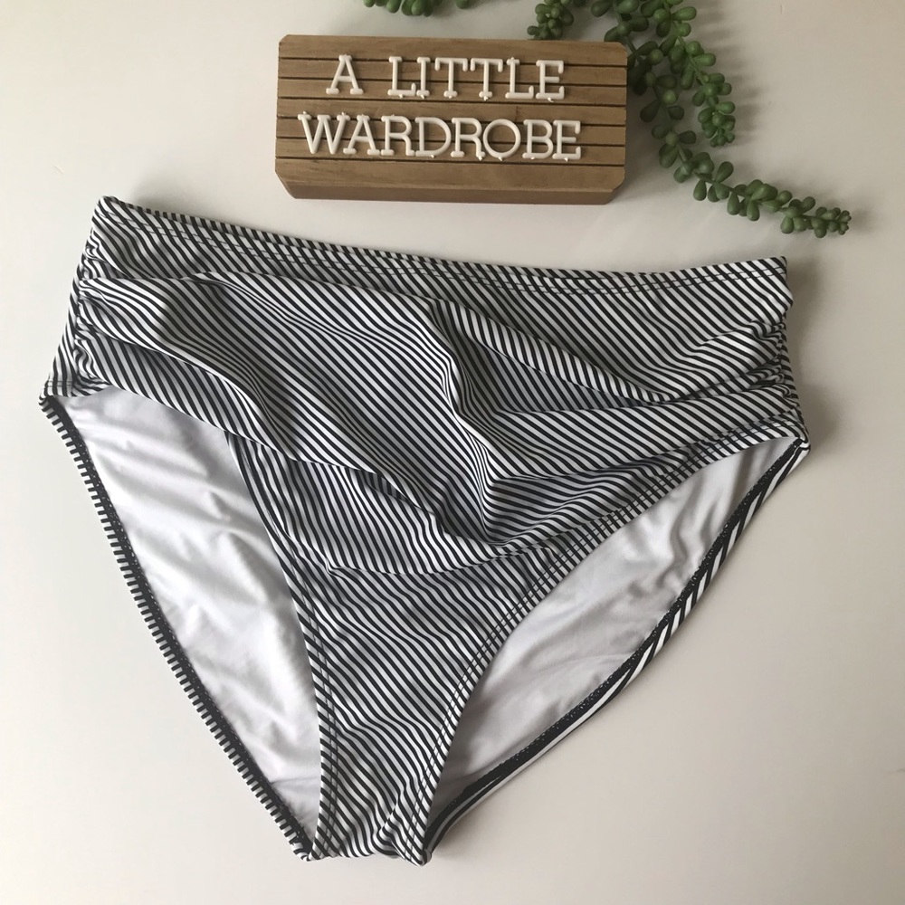 Cupshe Stripe High Waisted Bathing Suit Bottoms